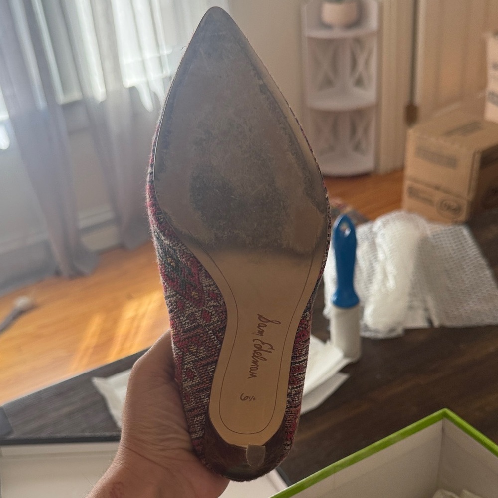 Sam Edelman Red Patterned Heels - Picture 2 of 3